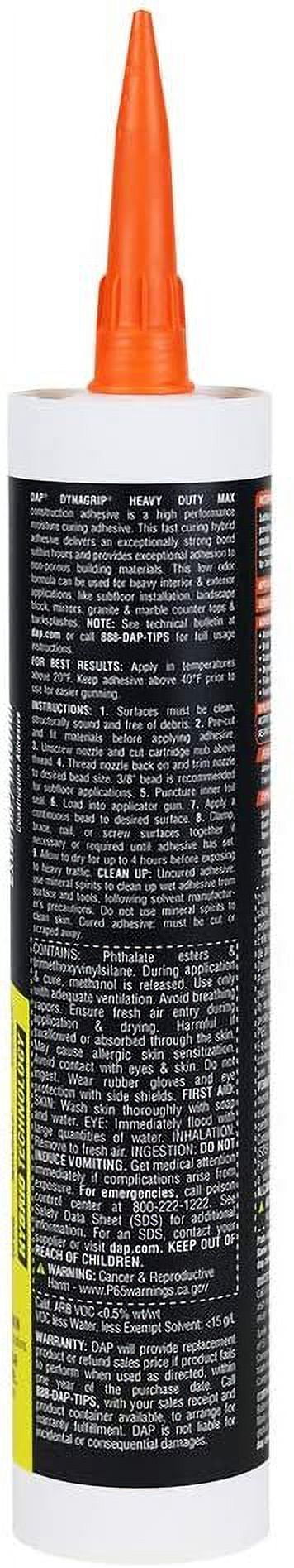 12-pack DAP Dynagrip Heavy Duty Max - Polyurethane Construction Adhesive - 12 Pack, 9 Oz, White — Exterior Wood Surfaces, UV-Resistant Formula