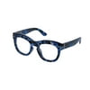 Peepers by PeeperSpecs Women's Bravado Focus Oversized Blue Light Filtering Reading Glasses, Navy Tortoise, 49 mm + 1.5