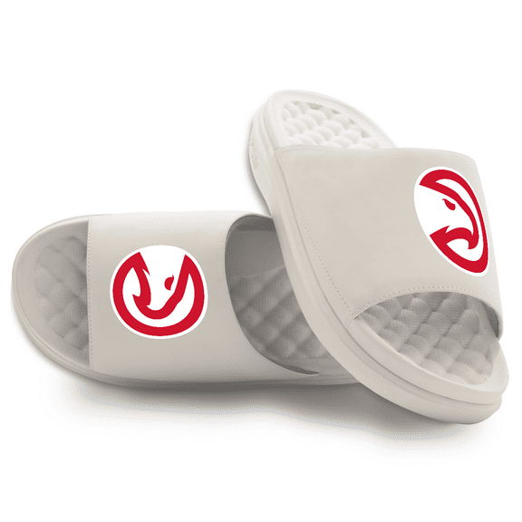 Youth ISlide Cream Atlanta Hawks Primary Motive Slide Sandals