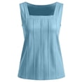 thumbnail image 7 of ClodeEU Women's Square Neck Sleeveless Tank Top, Loose Fit Casual Blouse,Solid Color Everyday Summer Camisole Light Blue,Women's Plus S, 7 of 7