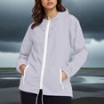 thumbnail image 6 of Yuanlook Women's Comfort Loose Fit Hooded Rain Coat, Full Zip Breathable Daily Outdoor Jacket S-XXL,Tops, 6 of 6