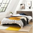 thumbnail image 2 of Mellow BREE Metal Platform Bed with Curved Upholstered Headboard, Steel Slats, Easy Assembly, Espresso Brown, Queen, 2 of 6