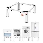 VEVOR Laundry Pedestal, 12 in Height, Washer and Dryer Pedestals with 1200 lbs Weight Load Capacity, 18.7-31 in Adjustable, Non-Slip Feet, Heavy-duty Steel Washing Machine Stand Universal Fit, White