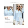 thumbnail image 6 of Button Down Shirts for Women Cotton Dress Shirts Collared Long Sleeve Wrinkle Free Blouse Tops Light Blue M, 6 of 8