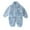 Blue, variant on Girl Outfits Lined Flannel Cozy Long Sleeve Solid Thick Top Pant Set Girls Clothes Blue 4-5 Years