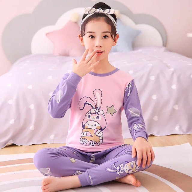Conjuntos de pijamas de algodón de manga larga para niños, ropa de dormir de Navidad para adolescentes, conjuntos de ropa para niños, primavera y otoño, 2022