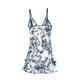 thumbnail image 2 of Vestido de noche de satén sexy para mujeres con encaje, pijama, vestido deslizante con encaje floral - M, 2 of 6