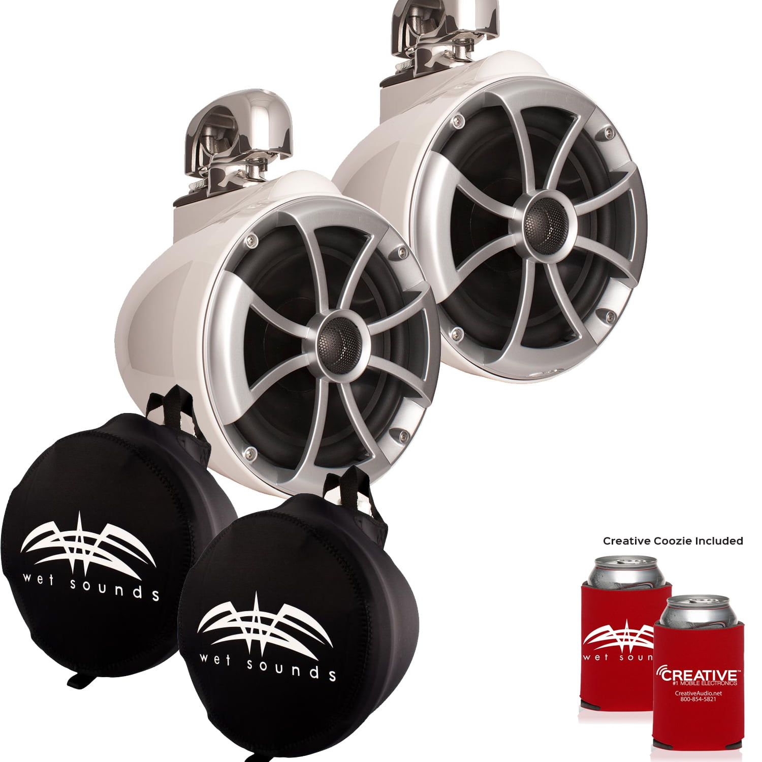 Wet Sounds ICON8WSC ICON Series Swivel Clamp Wake Tower Speakers (pair