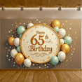 thumbnail image 7 of Golden Theme 65th Birthday Banner Festive Decoration Balloon Design Party Backdrop for Senior Celebration Event Indoor Setup, 7 of 7