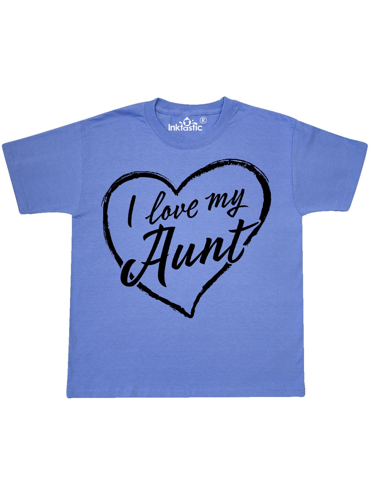 I Love My Aunt in Black Chalk Heart Youth TShirt