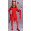 Fun World Red Demon Darling Devil Halloween Fancy-Dress Costume for Child, with Headband including Pitchfork Little Girls S