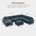thumbnail image 2 of HONBAY U-Shaped Modular Sectional Sofa Set, Convertible Oversize Sleeper Bed with Hidden Storage for Living Room, Corduroy Blue, 2 of 10