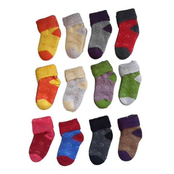 Meso Girl 6 Pairs Pack Wool Blend Socks Love Heart Boy 0M-1Y Random Color
