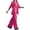 Hot Pink, variant on QUYUON Women 3 Piece Outfits, Casual Long Sleeve Button-Down Blouse Shirts, V-Neck Sleeveless Lace up Ruched Crop Tops and Elastic Waist Pants Sets Loungewear Black L