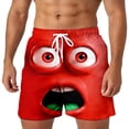 thumbnail image 3 of ibiyuan Mens Swim Trunks Funny Expression Graphic Lightweight Swim Short Swimsuit Elastic Waist Bathing Suit Beach Swimsuit Swimwear, 3 of 5