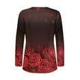 thumbnail image 5 of IROINNID Reduced Polyester Long Sleeve T Shirt for Women Daily Print Breathable Round Neck Sweatshirt,Red, 5 of 5