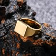 thumbnail image 6 of King Will Men's Gold Signet Rings Tungsten Biker Band Ring For Men Thumb Pinky Polished Classic Plain Wedding Statement Promise Ring for Him, Size 13, 6 of 7