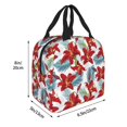 thumbnail image 2 of Yiaed Lilies Flowers Print Insulated Lunch Bag Reusable Cute Tote Lunch Box, Leakproof Cooler Lunch Bags for Work Office Travel School Picnic, 2 of 5
