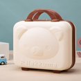 thumbnail image 1 of Adorable Mini Bear Shaped Suitcase - White, 14-Inch, Lightweight & Compact, Perfect for Travel & Gifts - Store Makeup & Accessories, 1 of 7