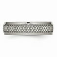 thumbnail image 3 of Titanium 6mm Ridged Edge And Weave Design Comfort Fit Band Sz 11.5, 3 of 7