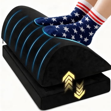 Ergonomic Foot Rest for Desk Workers – Memory Foam, Height Adjustable, with Pocket – Perfect Gift for Home Office Comfort