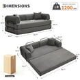 thumbnail image 2 of Garvee Convertible Sleeper Sofa Bed with Cylindrical Pillow, Corduroy Folding Mattress Couch with Fixed-Shape Frame, Floor Sofa Lounge Couch for Living Room Bedroom Lounge Studio Gray, 2 of 8