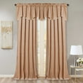thumbnail image 2 of StangH Blush Velvet Valance Curtains - Thermal Insulated Scalloped Rod Pocket Half Window Curtain Tiers Home Decor Wave Drapes for Nursery / Kids Room, Blush Beige, 52 by 18 Inches, 1 Panel, 2 of 7