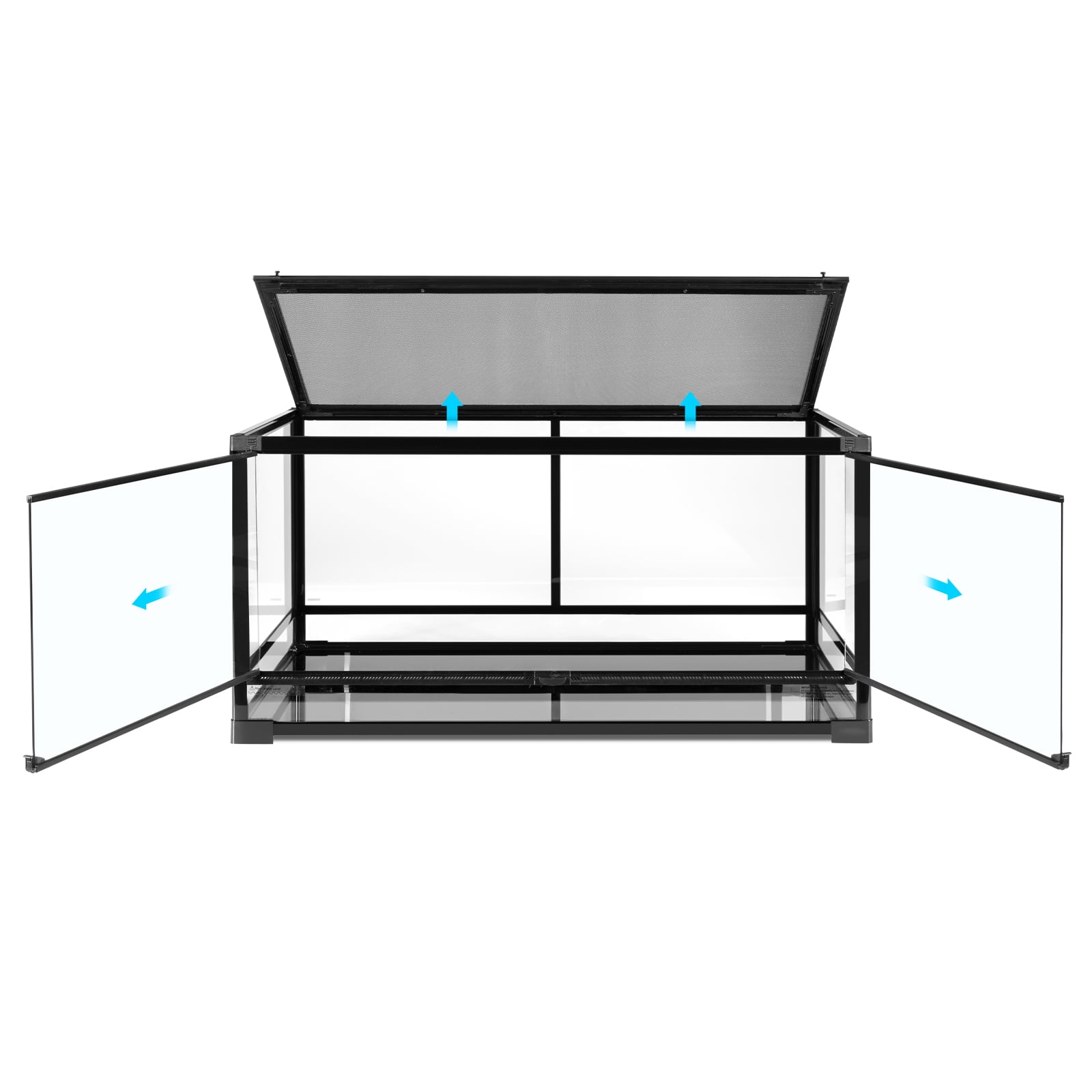 Tempered Glass Reptile Terrarium, 36"x18"x18" Bearded Dragon Terrarium with One-Hand Opening Front Doors