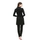 thumbnail image 5 of EeaseMX Traje de baño deportivo de dos piezas de manga larga para mujer, ideal para playa, surf y natación (negro, rosa y verde, talla XL)., 5 of 8