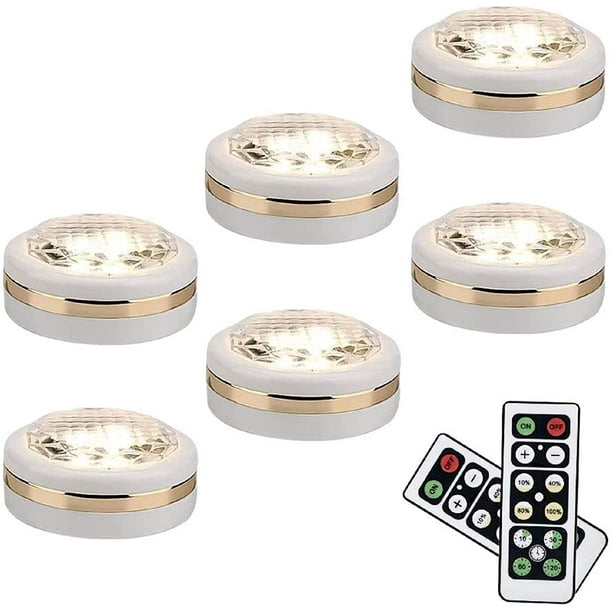 Zeeyh Wireless LED Puck Lights with Remote Control 6 pack, LED Under Lighting,Puck
