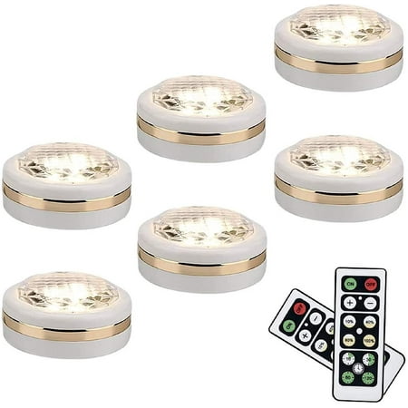 

YELITE Wireless LED Puck Lights with Remote Control 6 pack LED Under Cabinet Lighting Puck Lights Battery Operated Closet light Under Counter Lighting Stick On Lights