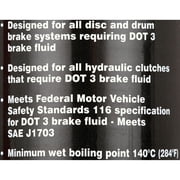 DOT 3 Brake Fluid 32oz, 12pc