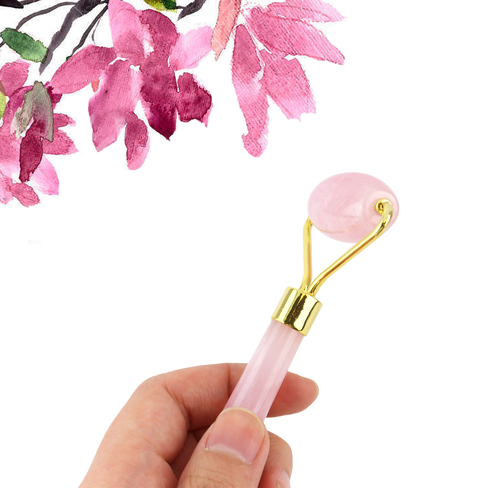 Pink Jade Face Massager Facial Roller Anti-Aging Roller Premium Authentic Jade Stone GREAT BEAUTY GIFT KT00187