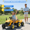 thumbnail image 6 of TOKTOO 24V Powered Ride on Tractor Max 4.3Mph w/ EVA Tires, Tippable Trailer, Remote Control, Tractor Ride on Toy for Kids-Yellow, 6 of 9