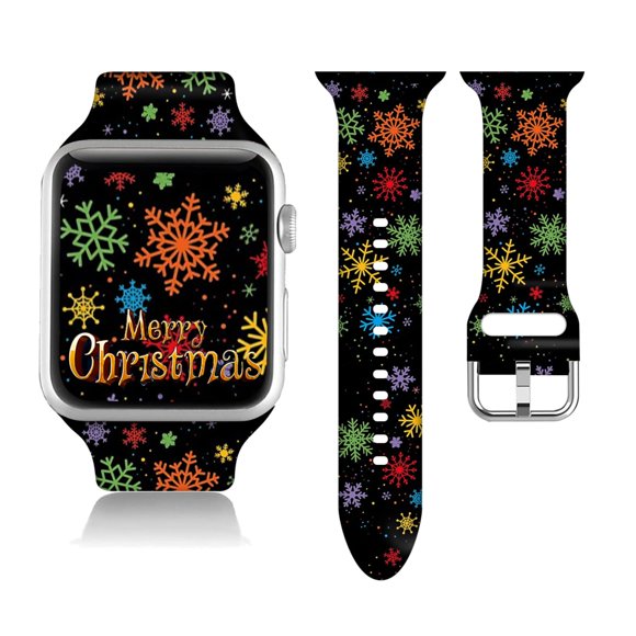 Compatible Con Winter Snowflake Apple Watch 38/40/41/42/44/45 Mm Para Mujeres Y Hombres, Silicona Suave, Regalos Navideños, Decoraciones, Pulsera De Repuesto Para Iwatch Series 9, 8, 7, 6, 5, 4, 3, 2,