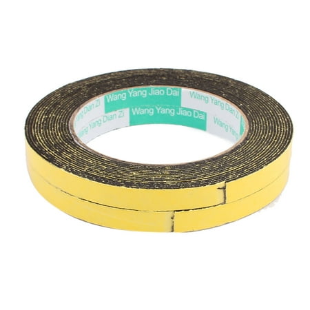 2Pcs 10mm x 1mm Single Sided Self Adhesive Shockproof Sponge Foam Tape 5M Length