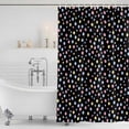 thumbnail image 3 of Colorful Polka Dot Shower Curtain, Waterproof Shower Curtains for Bathroom, Modern Minimalist Geometric Black Washable Fabric Bathtub Curtain Set Bath Decor with 12 Hooks Extra Long 72"x96", 3 of 8