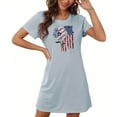 thumbnail image 3 of Elvqul Nightgowns for Women Loungewear for Women Pull on Short Short Sleeve Blue Nightgowns, 3 of 7