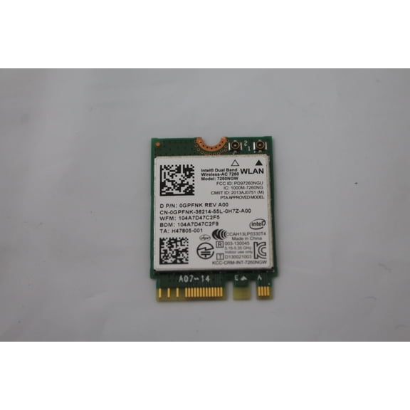 Dell Latitude 14 Rugged Extreme 5404 WiFi Bluetooth 4.0 WLAN Card 7260NGW GPFNK 0GPFNK