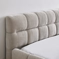 thumbnail image 6 of Queen Size Upholstered Platform Bed with Thick Fabric, Chenille Fabric Grounded Queen Size Bed Frame with Headboard and Solid Frame, Wooden Slats Support, No Box Spring Needed, Beige, 6 of 9