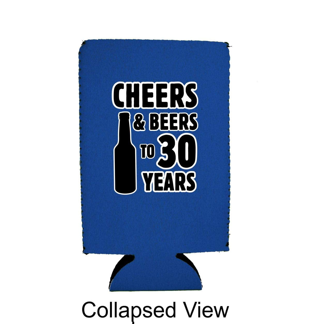 Cheers & Beers to 30 Years 16 oz. Can Coolie (Royal, 2 Pack)