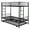 Black, variant on SYNAGR Twin Bunk Beds with Safety Guardrail & Flat Ladder, Convertible Trundle Metal Bunk Bed Frame, Teens Bed for Dorm/Guest Room, Space-Saving Pink Frame, No Box Spring Required