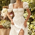 thumbnail image 1 of Vestidos Largos Vestidos de mujer Manga abullonada Vestido elegante Primavera Verano Ropa (Blanco M) Kuymtek para Mujer Blanco T M, 1 of 7