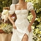 thumbnail image 5 of Vestidos Largos Vestidos de mujer Vestido elegante con mangas abullonadas Ropa de primavera y verano (Blanco XL) Ygjytge para Mujer Blanco T XL, 5 of 7
