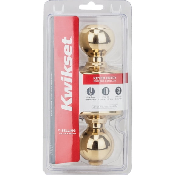 Kwikset 94002-831 Polo Entry Knob, Polished Brass