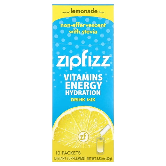 Zipfizz Energy Drink Mix, Lemonade, 10 Packets, 0.28 oz (8 g) Each