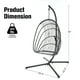 Costway Chaise Pliante Oeuf avec Support Coussin Souple Oreiller Balance Hamac Gris – image 5 sur 10