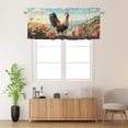 thumbnail image 2 of Farm Animal Rooster Curtain Valance for Kitchen Vintage Farmhouse Wooden Barn Flowers Window Valance for Living Room Bedroom, Kitchen Valance Rod Pocket Window Curtain 54 by 18 in, 1 Panel, 2 of 6
