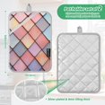 thumbnail image 6 of Yayeee Pot Holders Kitchen Heat Resistant with Pocket 7"x9.8" Cotton Oven Cooking Hot Pads, Pink Shimmering Pattern, 6 of 7