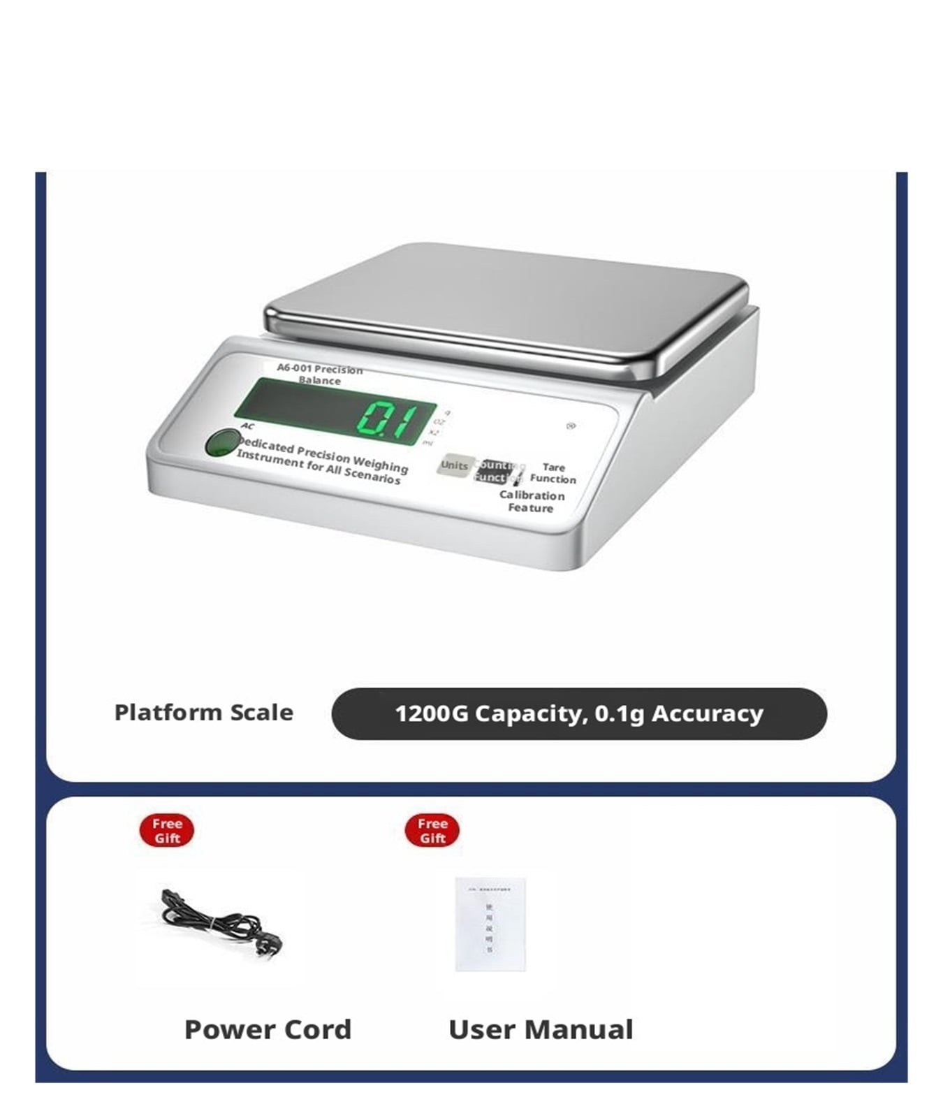 High-Precision Electronic Balance Scale for Jewelry and Lab Use (0.1g)